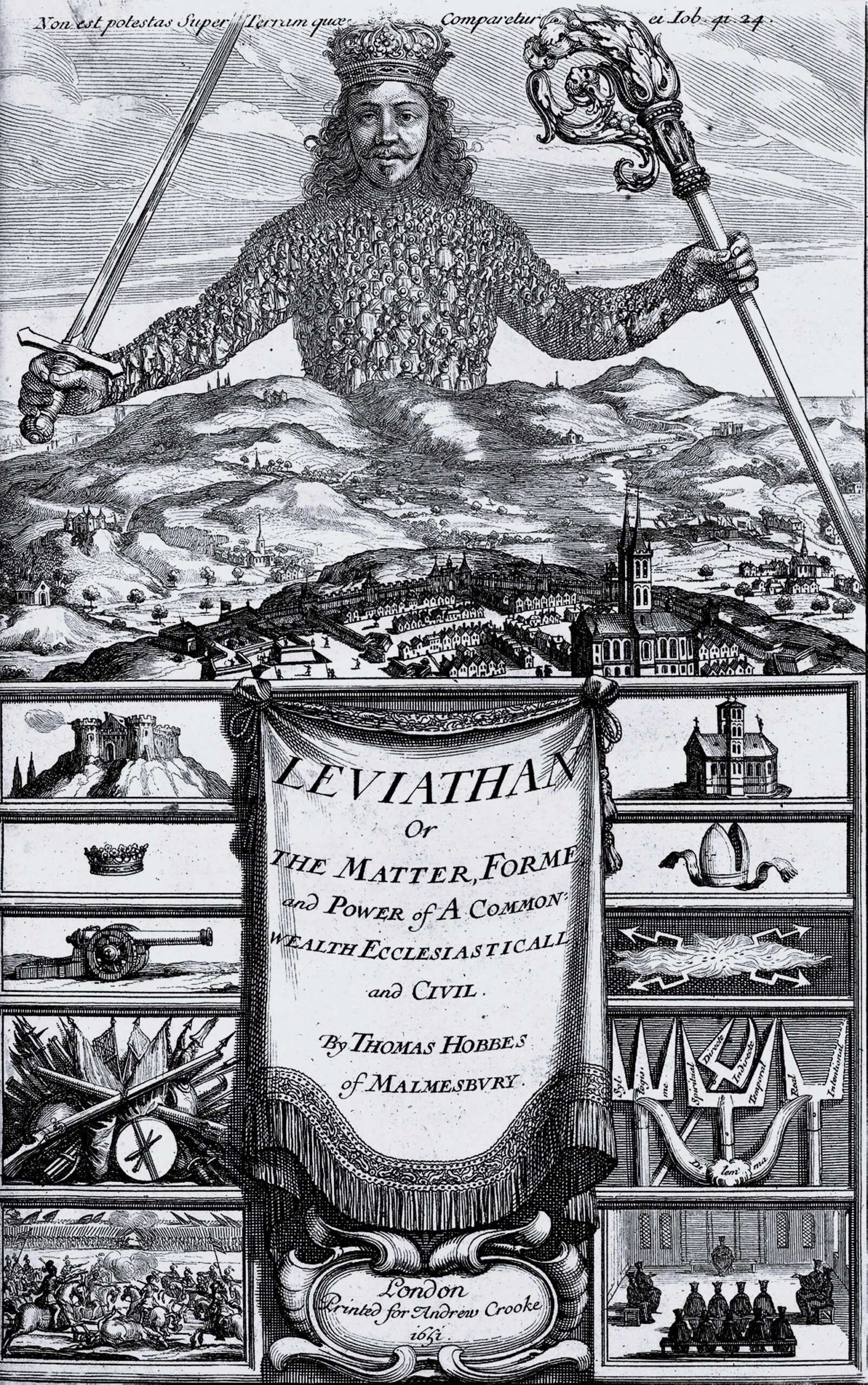 The first page of Leviathan (1651) — often referred to as the frontispiece — is one of the most iconic images in the history of political thought.