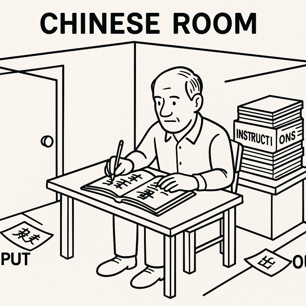 A man sitting in the room and translate texts according to instructions.